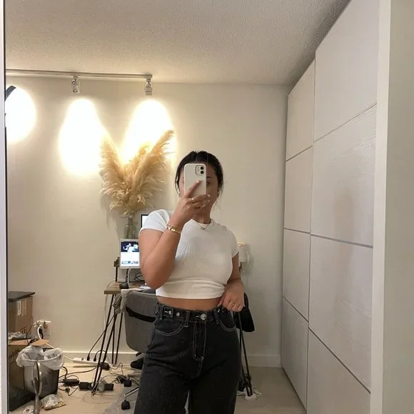 Yes Style Black Denim White Contrast Stitch - Picture 4 of 5